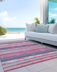 LOOMLAN Rugs Sylira Pink Washable Indoor-Outdoor Rug