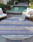 LOOMLAN Rugs Sylira Purple Washable Indoor-Outdoor Rug