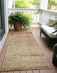 LOOMLAN Rugs Sylvaine Orange Washable Indoor-Outdoor Rug