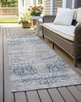 LOOMLAN Rugs Sylvia Blue Washable Indoor-Outdoor Rug
