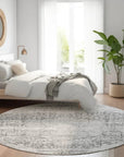 LOOMLAN Rugs Sylvia Gray Washable Indoor-Outdoor Rug