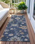 LOOMLAN Rugs Talitha Blue Washable Indoor-Outdoor Rug