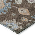 LOOMLAN Rugs Talitha Brown Washable Indoor-Outdoor Rug