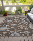 LOOMLAN Rugs Talitha Brown Washable Indoor-Outdoor Rug