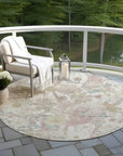 LOOMLAN Rugs Taniska Ivory Washable Indoor-Outdoor Rug