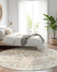 LOOMLAN Rugs Taniska Ivory Washable Indoor-Outdoor Rug