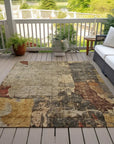 LOOMLAN Rugs Tektar Brown Washable Indoor-Outdoor Rug