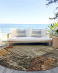 LOOMLAN Rugs Tektar Brown Washable Indoor-Outdoor Rug