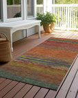 LOOMLAN Rugs Temira Orange Washable Indoor-Outdoor Rug