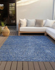 LOOMLAN Rugs Terra Navy Washable Indoor-Outdoor Rug