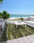 LOOMLAN Rugs Terrona Green Washable Indoor-Outdoor Rug