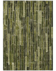LOOMLAN Rugs Terrona Green Washable Indoor-Outdoor Rug