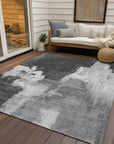 LOOMLAN Rugs Tethira Gray Washable Indoor-Outdoor Rug