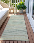 LOOMLAN Rugs Thalvyn Green Washable Indoor-Outdoor Rug