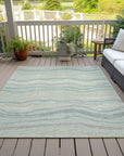 LOOMLAN Rugs Thalvyn Green Washable Indoor-Outdoor Rug