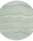 LOOMLAN Rugs Thalvyn Green Washable Indoor-Outdoor Rug