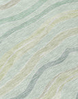 LOOMLAN Rugs Thalvyn Green Washable Indoor-Outdoor Rug