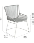 Seasonal Living The Dane Dining Arm Chair 2PC Grey Patio Dining Chairs