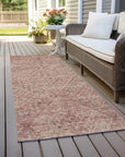 LOOMLAN Rugs Theodora Pink Washable Indoor-Outdoor Rug