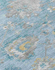 LOOMLAN Rugs Thessia Teal Washable Indoor-Outdoor Rug