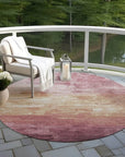 LOOMLAN Rugs Thornelle Pink Washable Indoor-Outdoor Rug