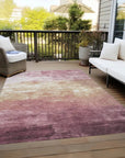 LOOMLAN Rugs Thornelle Pink Washable Indoor-Outdoor Rug
