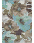 LOOMLAN Rugs Threadiva Brown Washable Indoor-Outdoor Rug