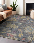 LOOMLAN Rugs Tirana Blue Washable Indoor-Outdoor Rug