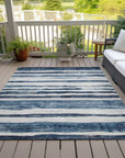 LOOMLAN Rugs Tramma Blue Washable Indoor-Outdoor Rug