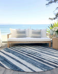 LOOMLAN Rugs Tramma Blue Washable Indoor-Outdoor Rug
