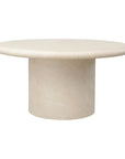 Travertino Concrete Rnd Outdoor Dining Table - LOOMLAN - Sunset West - Outdoor Dining Tables