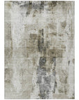 LOOMLAN Rugs Tundra Brown Washable Indoor-Outdoor Rug