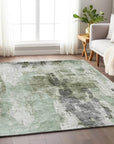 LOOMLAN Rugs Tundra Green Washable Indoor-Outdoor Rug