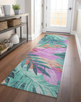 LOOMLAN Rugs Twystra Teal Washable Indoor-Outdoor Rug