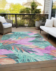 LOOMLAN Rugs Twystra Teal Washable Indoor-Outdoor Rug