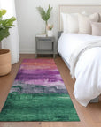 LOOMLAN Rugs Umberelle Purple Washable Indoor-Outdoor Rug