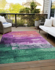 LOOMLAN Rugs Umberelle Purple Washable Indoor-Outdoor Rug