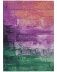 LOOMLAN Rugs Umberelle Purple Washable Indoor-Outdoor Rug