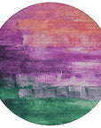 LOOMLAN Rugs Umberelle Purple Washable Indoor-Outdoor Rug