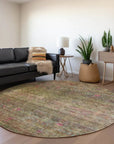 LOOMLAN Rugs Umbrea Green Washable Indoor-Outdoor Rug