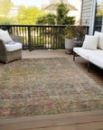 LOOMLAN Rugs Umbrea Green Washable Indoor-Outdoor Rug