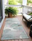 LOOMLAN Rugs Valtoria Blue Washable Indoor-Outdoor Rug