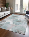LOOMLAN Rugs Valtoria Blue Washable Indoor-Outdoor Rug