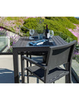 Vegas Aluminum Made Sling Outdoor Barstool - LOOMLAN - Sunset West - Outdoor Bar Stools