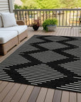 LOOMLAN Rugs Velina Black Washable Indoor-Outdoor Rug