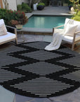 LOOMLAN Rugs Velina Black Washable Indoor-Outdoor Rug