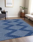 LOOMLAN Rugs Velina Blue Washable Indoor-Outdoor Rug