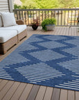 LOOMLAN Rugs Velina Blue Washable Indoor-Outdoor Rug