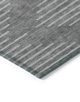 LOOMLAN Rugs Velina Charcoal Washable Indoor-Outdoor Rug