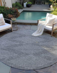 LOOMLAN Rugs Velina Charcoal Washable Indoor-Outdoor Rug